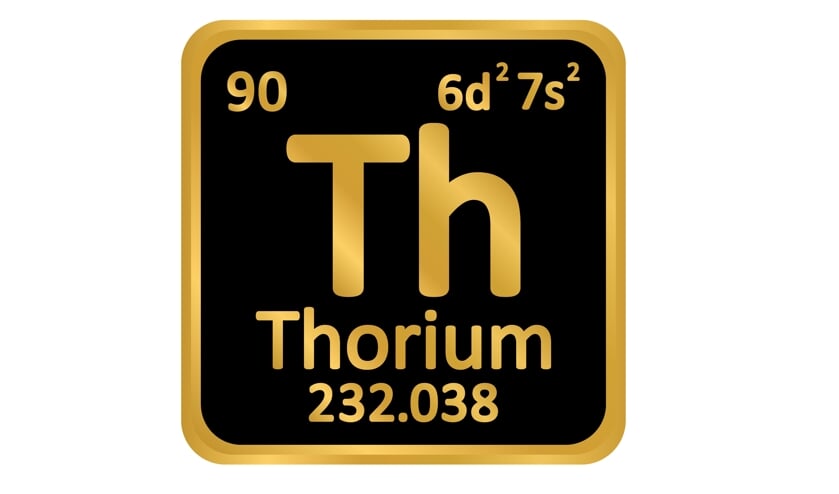 Periodic table element thorium icon on white background. Vector illustration.