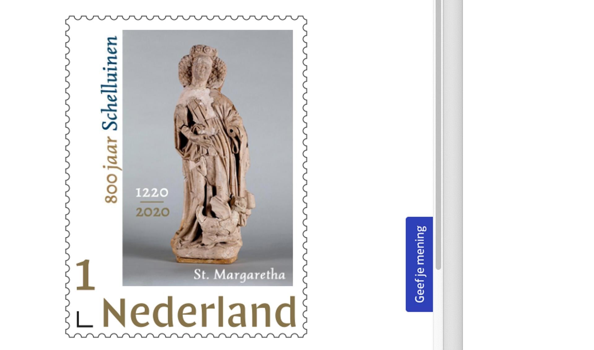 • De postzegels v.l.n.r.:  Een ridder van de commanderij, De ‘pijpaarden Margaretha’, een zeldzaam beeldje uit Schelluinen, Het Schelluinse jachtslot en ‘kasteeltje’ Schelluinderberg.
