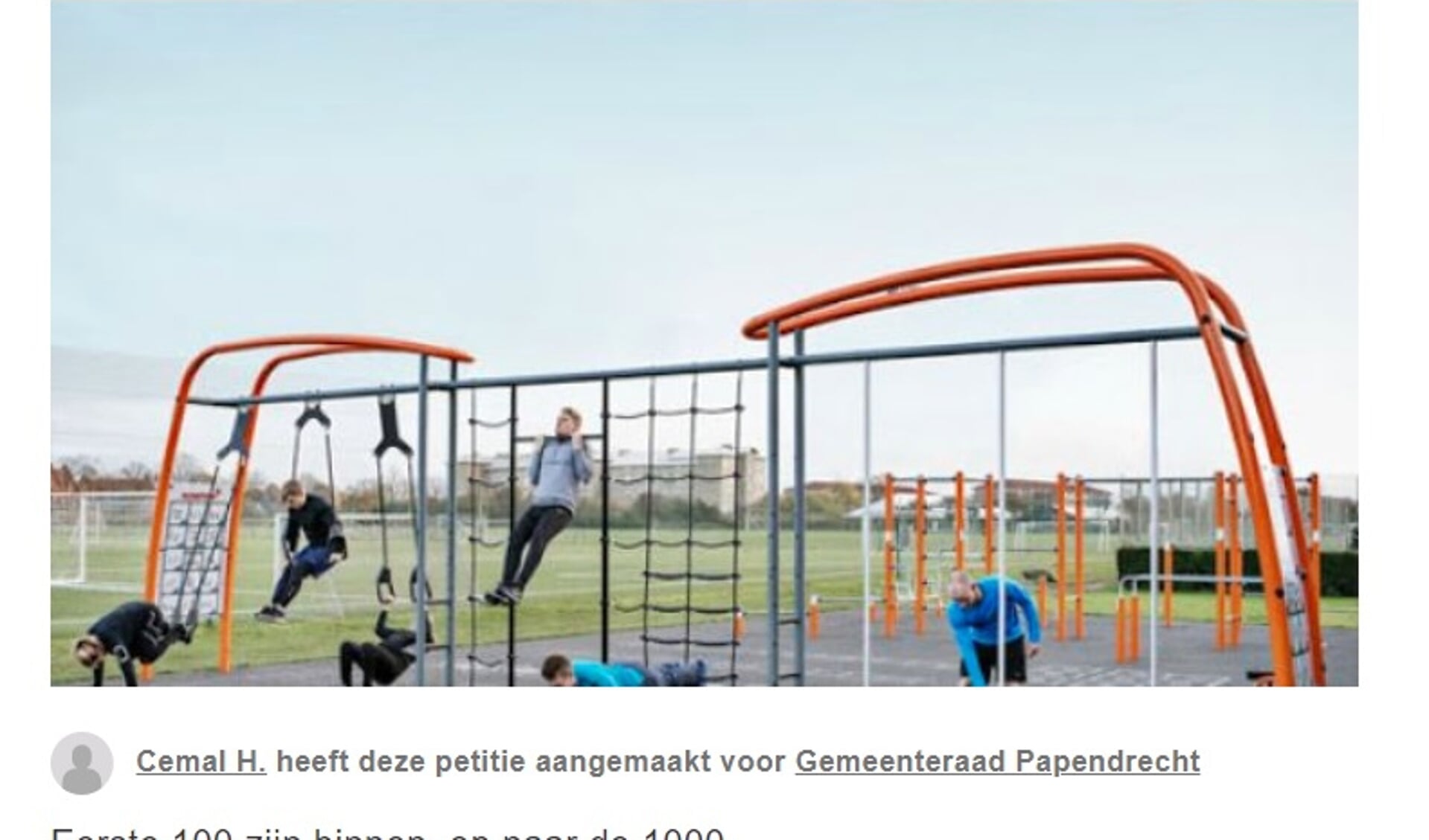 • Een schermafbeelding van de petitie van Cemal.