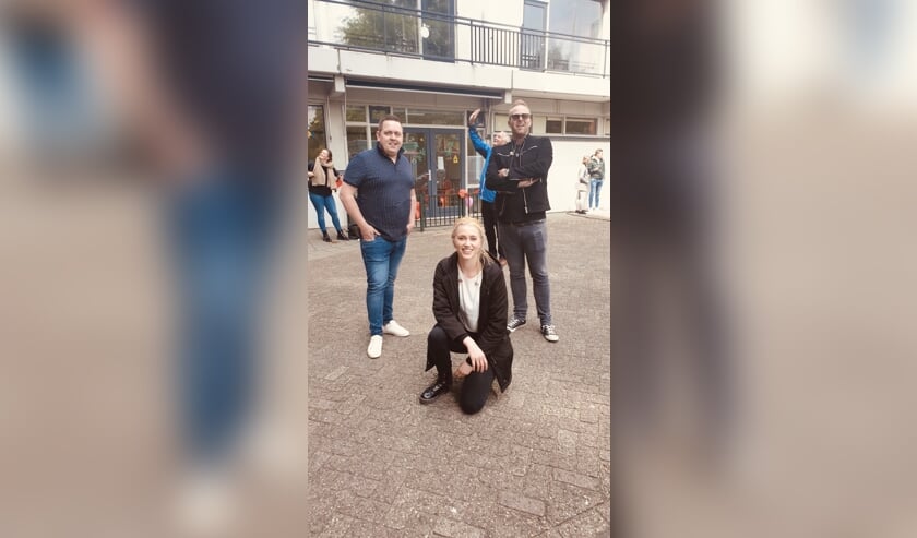 • Links Marcel Bode, rechts Jeffrey Schenk. Voorop: Suzan de Reus.