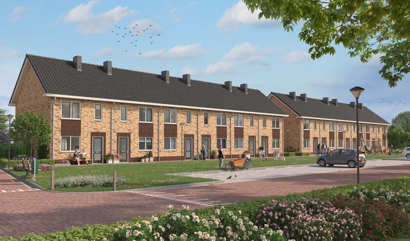 • Een artist impression van de nieuwe woningen.