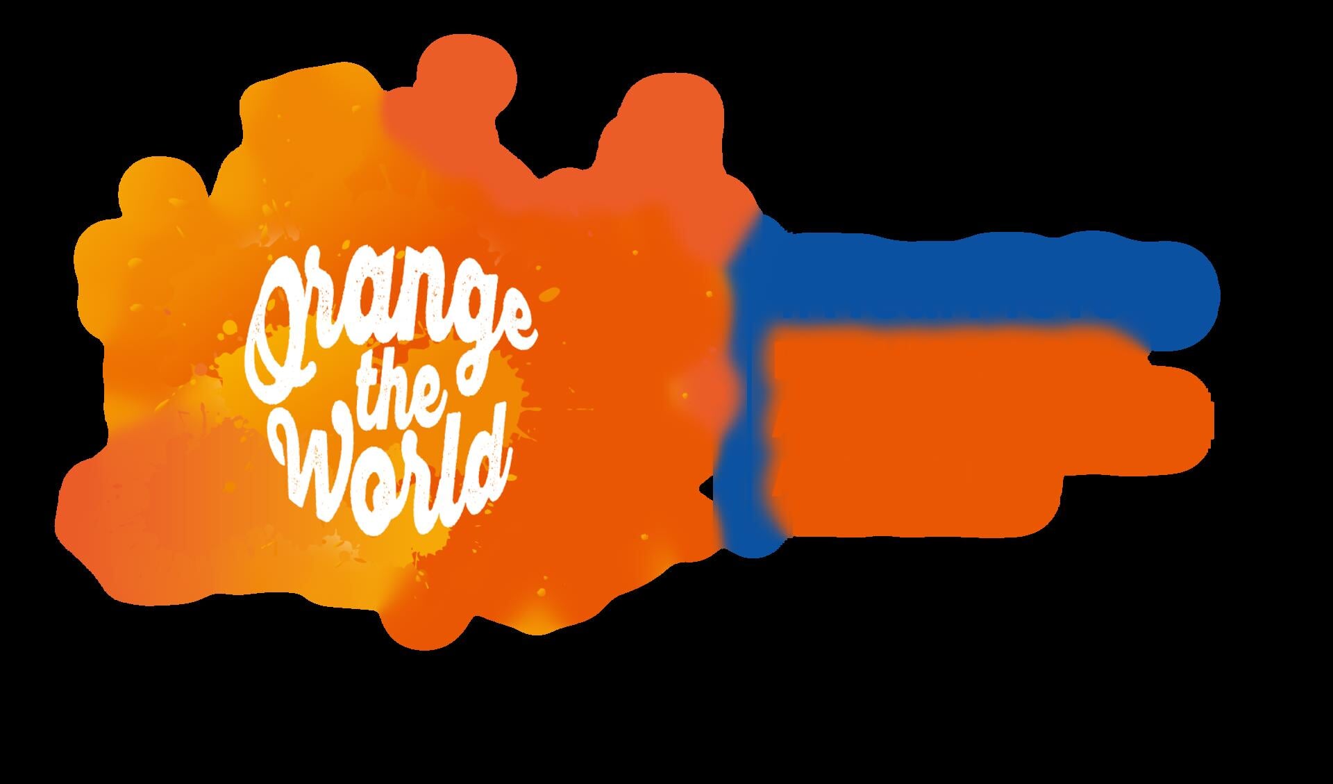 • Het logo van Orange the World.