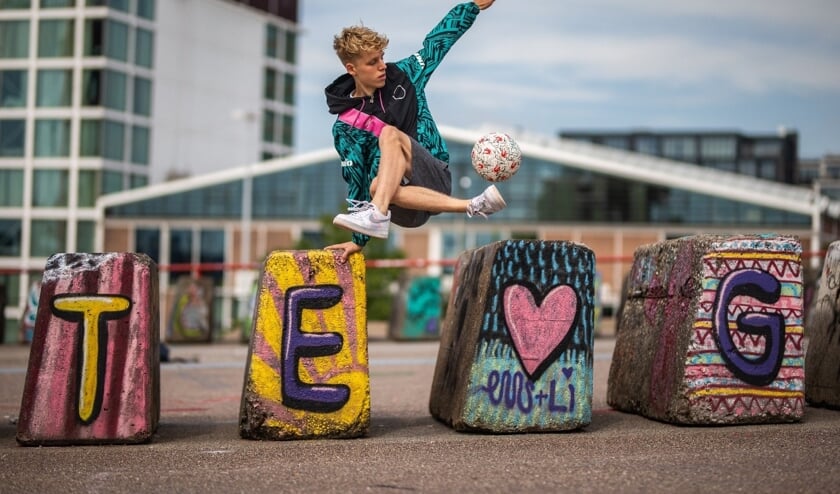 • Bailey de Regt in actie.