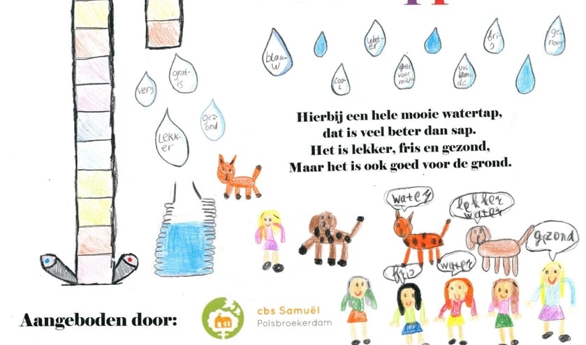 • Het door de kinderen ontworpen verwijsbord.