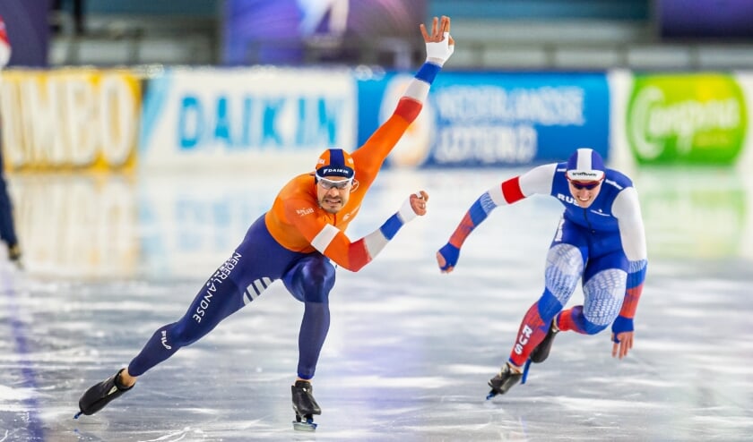 <p>• Hein Otterspeer in actie tijdens het EK-sprint 2021.</p>