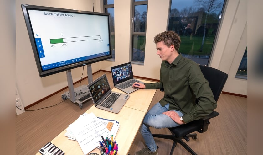 Online les groep 7 van de Voorhof door meester Joeri