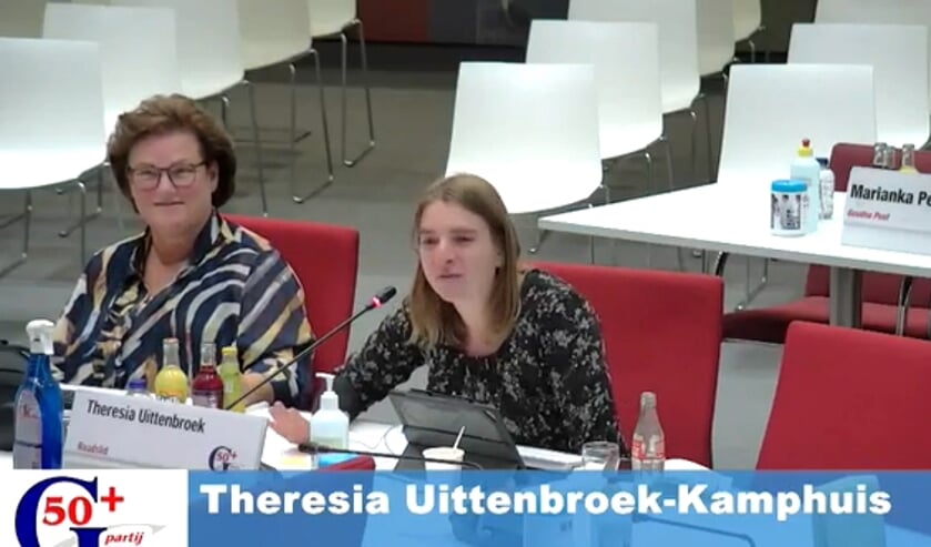 <p>Marja van Dijck en Theresia Uittenbroek van Gouda's +partij</p>