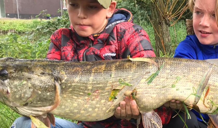 <p>• Dani en Bram (maar die past niet op de foto) en de snoek</p>