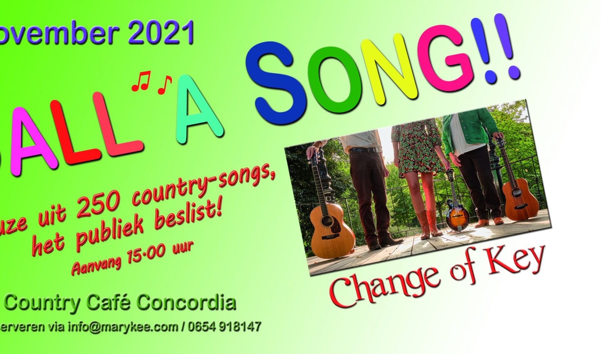 Call a Song, 28 november in Concordia.