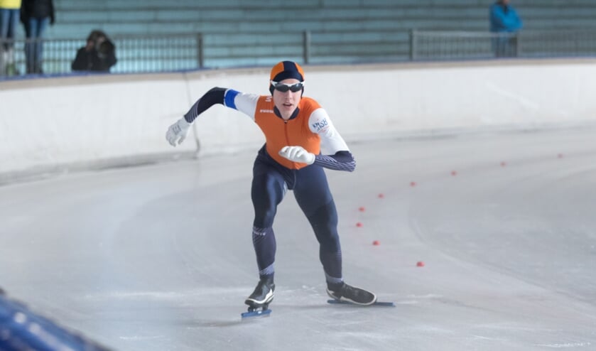 • Bryant Boogert in actie tijdens een wedstrijd die twee weken geleden plaatsvond.