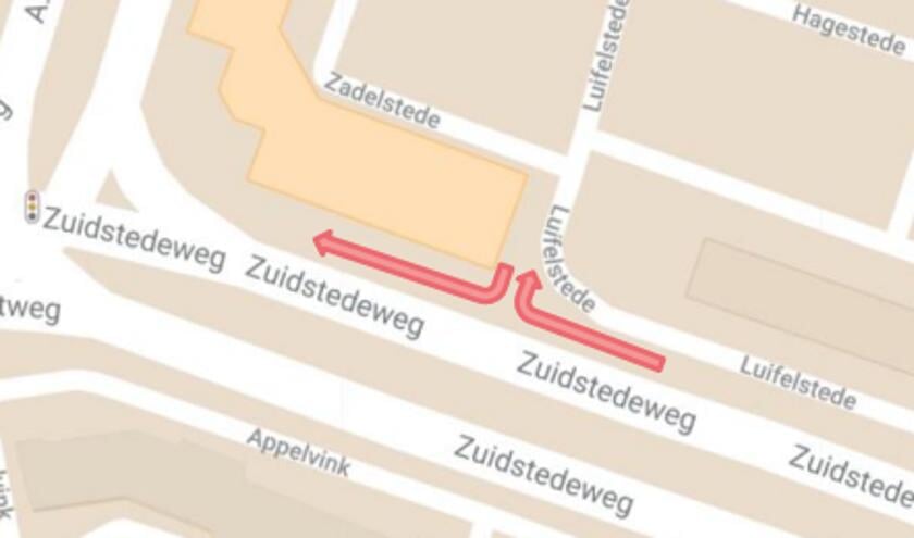 <p>Plattegrond van de bouwaansluiting aan de Zuidstedeweg.</p>