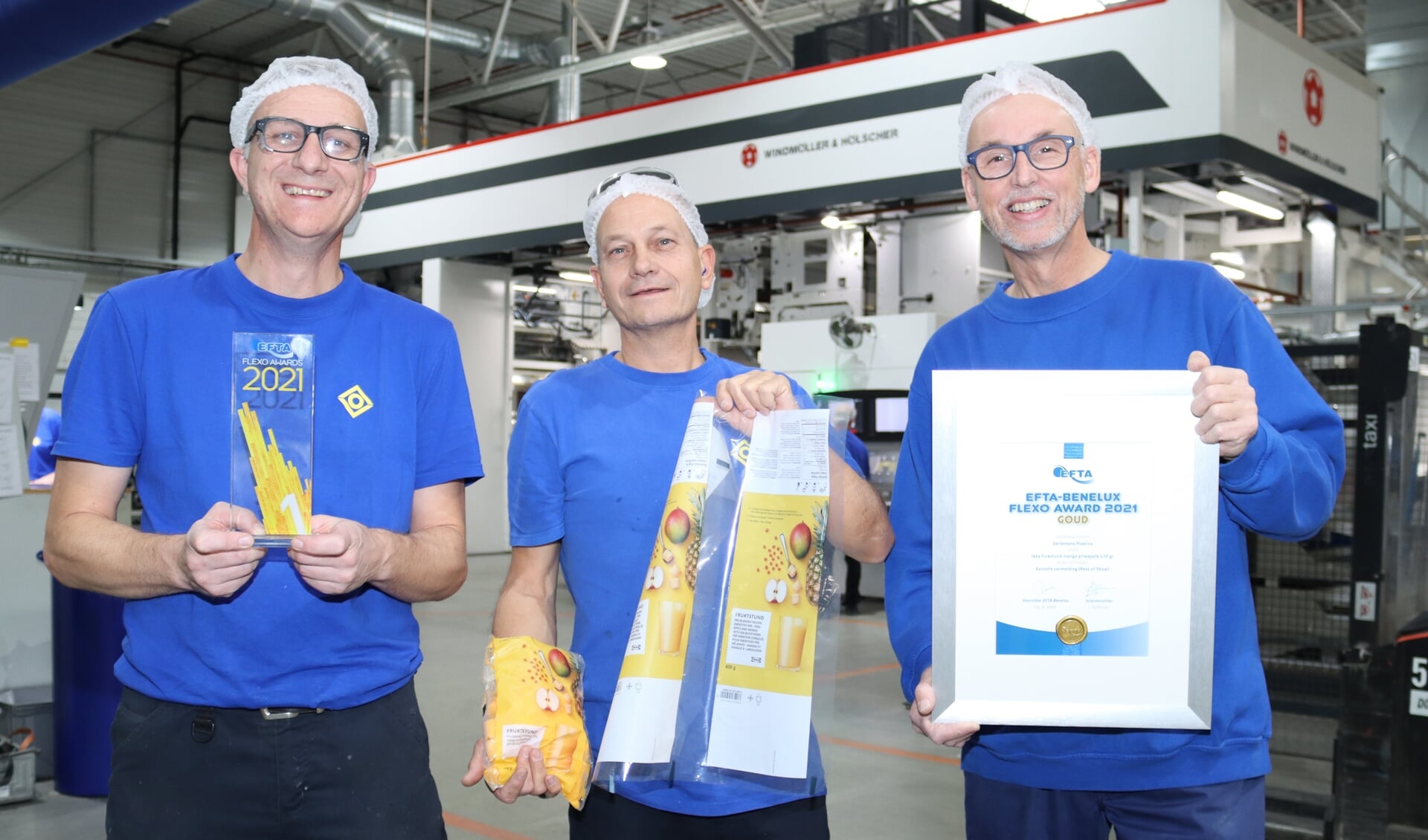 De EFTA Flexo Award 2021 met de winnende verpakking gepresenteerd door de vakmensen van Oerlemans Plastics