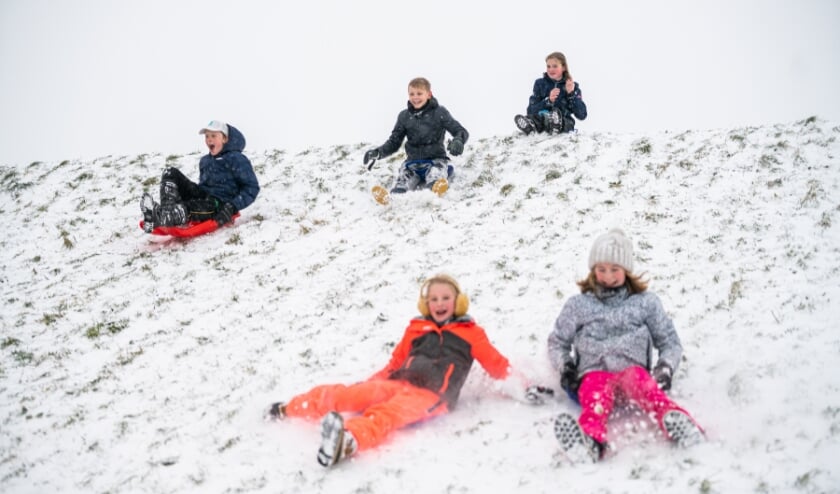Sneeuwpret bij de Lekdijk