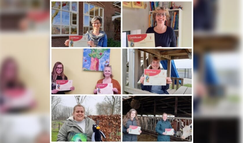 <p>• Enkele geslaagden voor het certificaat voorleescoördinator. Deze foto deelde wethouder Lanser op Twitter.</p>