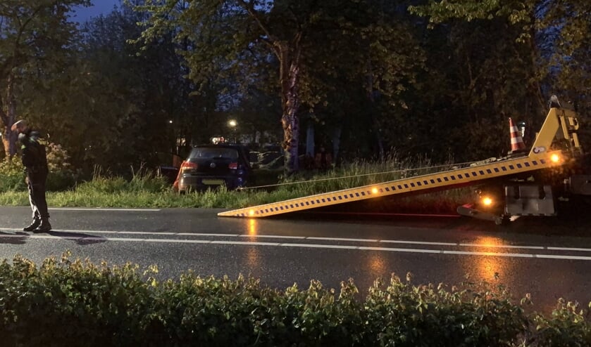 • De auto raakte van de weg.