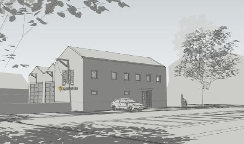 • Ontwerp van de nieuwe brandweerkazerne.