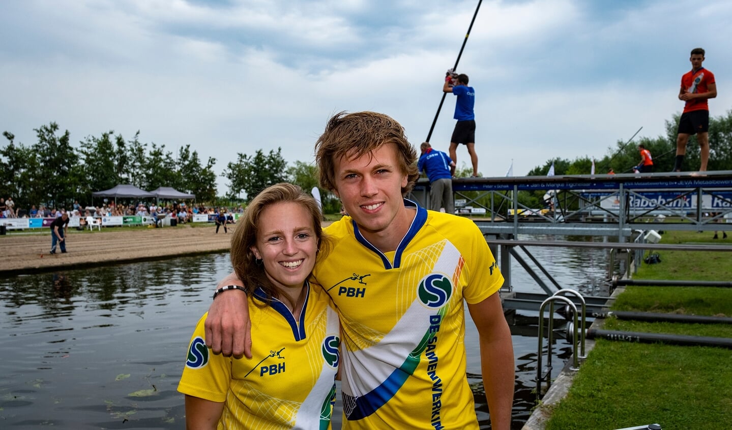 • Reinier en Fabiënne Overbeek tijdens de wedstrijd van afgelopen zaterdag.