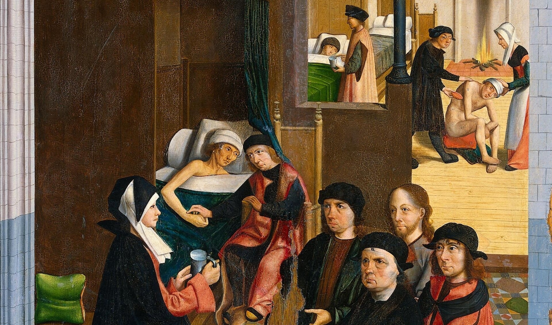  Zorgen voor de zieken. De zeven werken van Barmhartigheid van de Meester van Alkmaar uit ca. 1490 – 1510