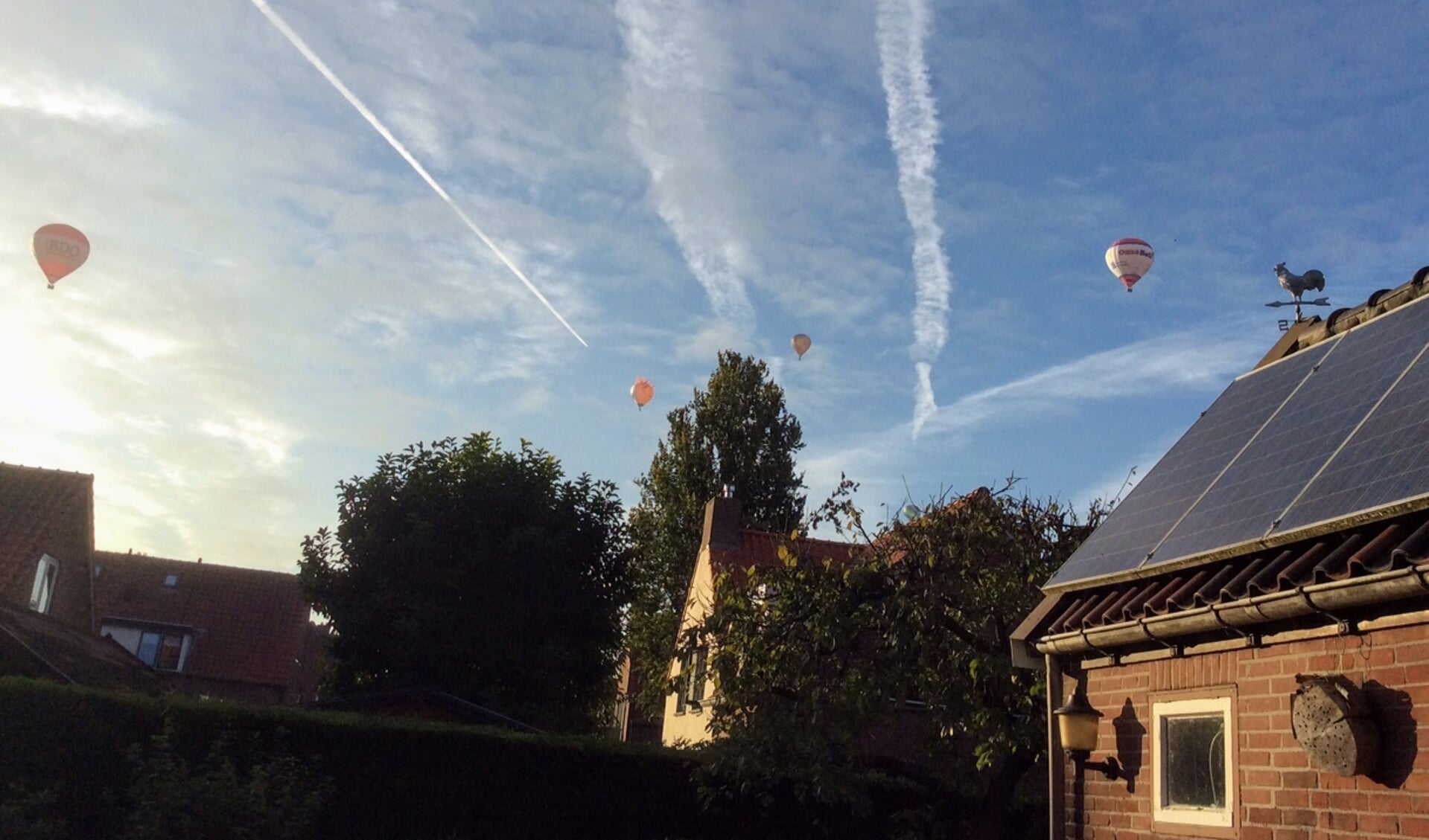 Kleurrijke heteluchtballonnen in de lucht boven Buren.
