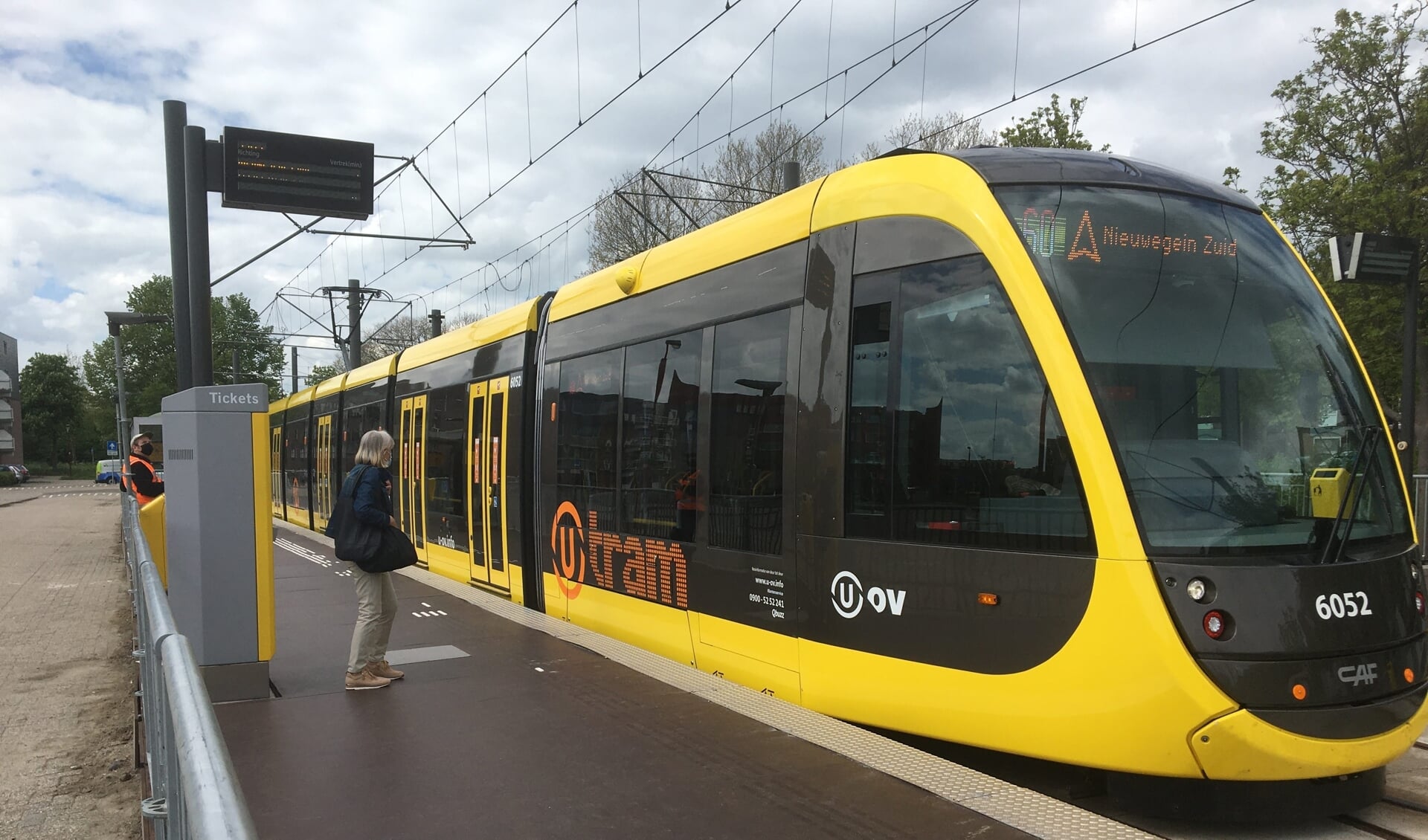 De tijdelijke tramhalte Nieuwegein Centrum.
