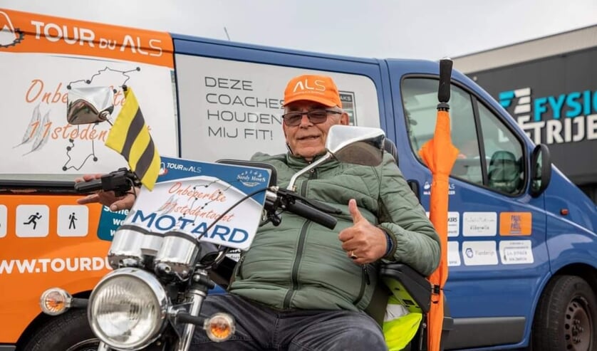 • Hans Schalkwijk tijdens de Onbeperkte Elfstedentocht.