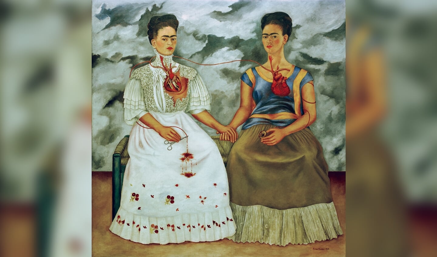 Kahlo, Frida
1907–1954.

“Die zwei Fridas”, 1939.

Öl auf Leinwand, 173 × 173 cm.
Mexico, Museo de Arte Moderno.