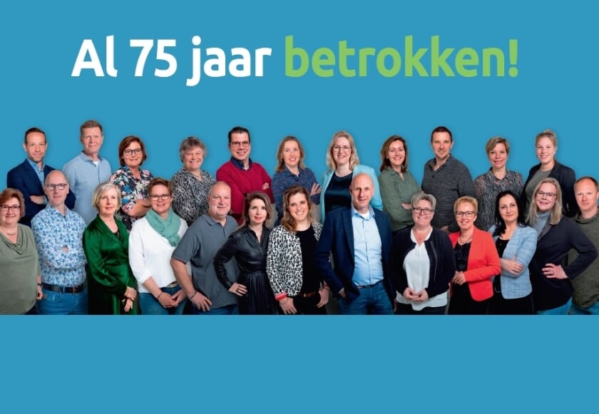<p>• Een groepsfoto van de medewerkers van Lek en Waard Wonen.</p>