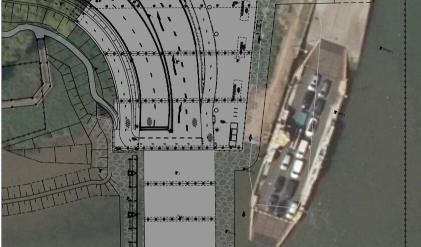 <p>• De renovatie voorziet o.a. in een verplaatsing van de huidige Veerstoep met enkele tientallen meters naar het westen en een betere afhandeling van de verkeersstromen.</p>