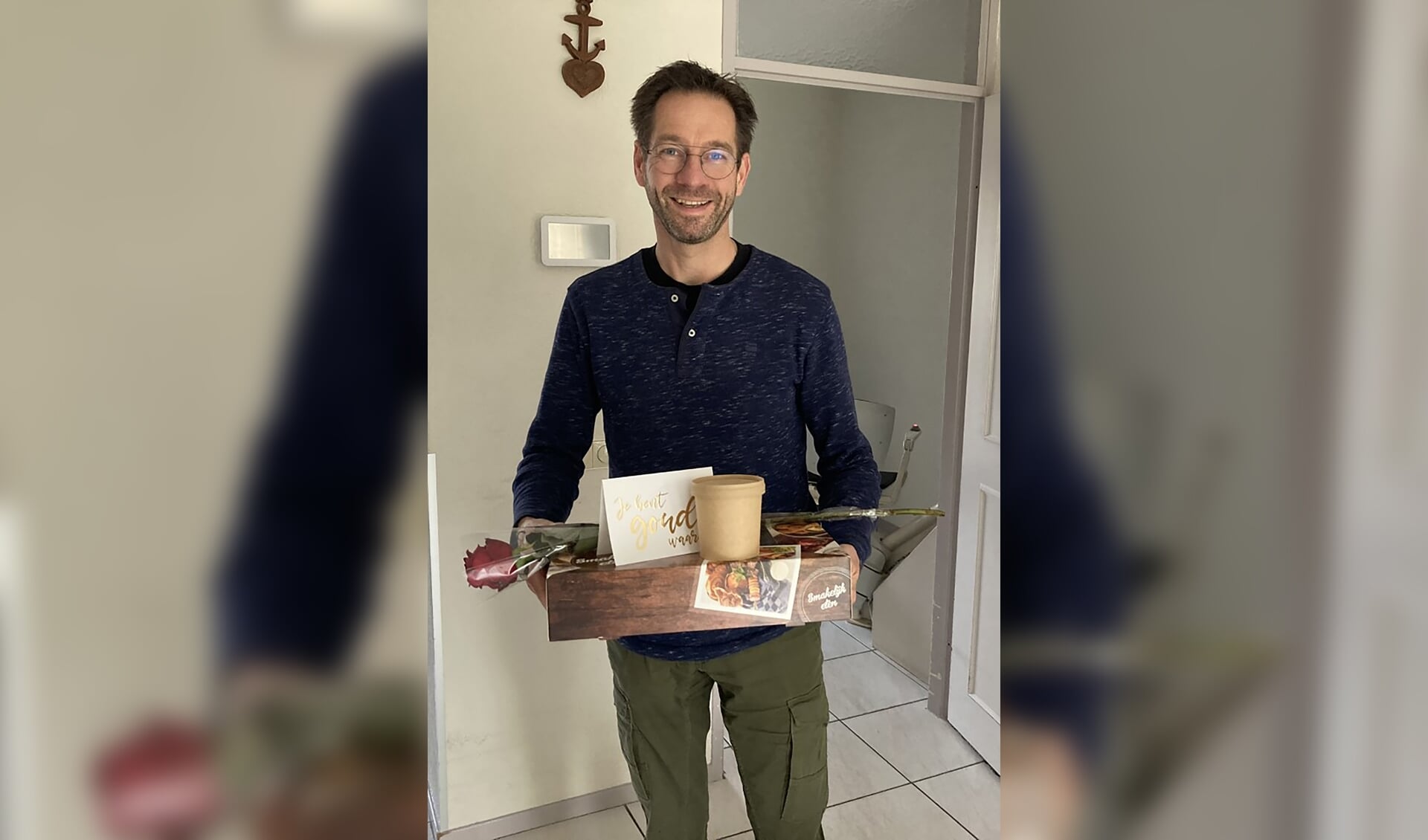 Mantelzorger Govert-Jan plaatste een bedankbericht op social media na het afhalen van een lunchbox.