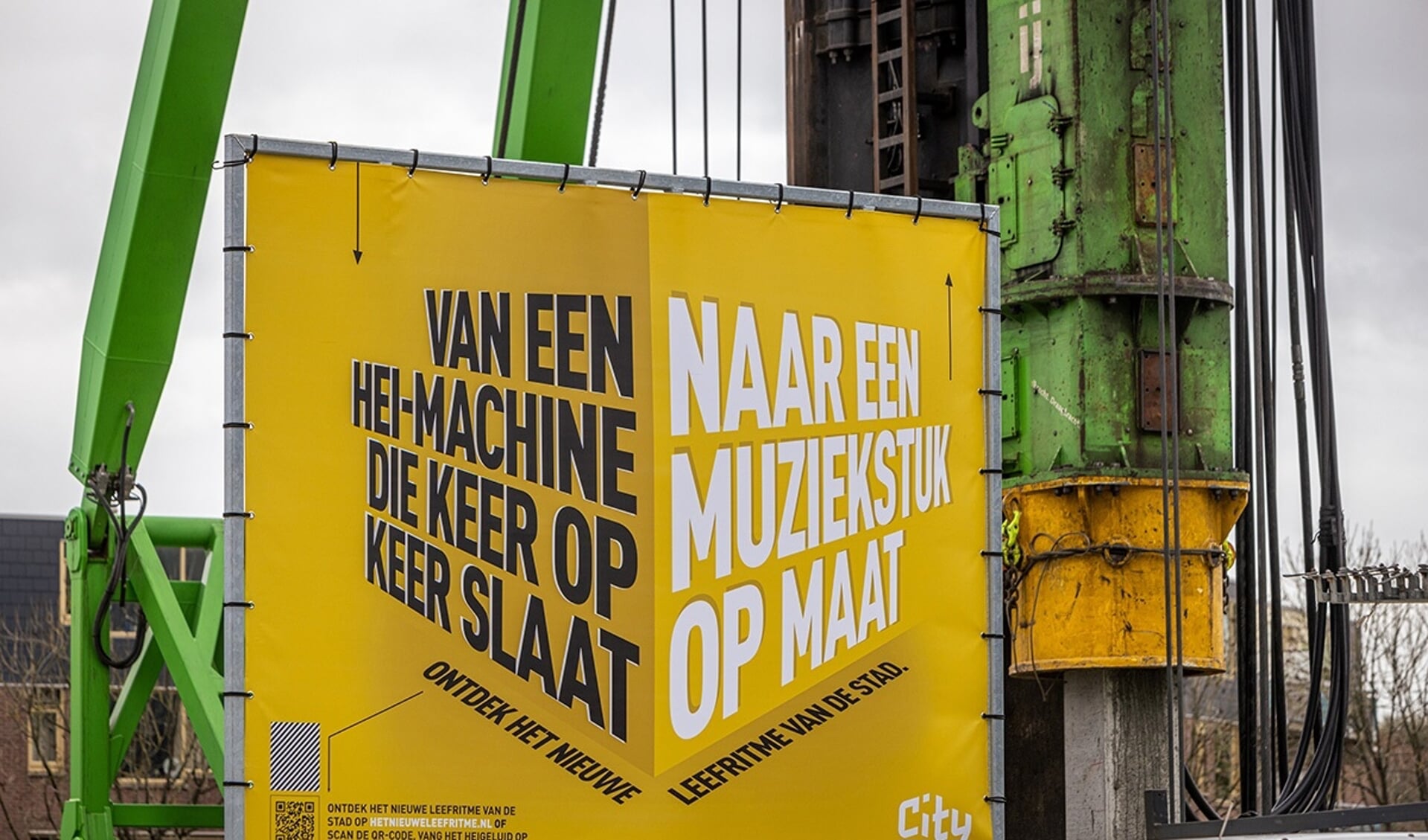 Bord met ludieke tekst bij de heimachines in City Nieuwegein.