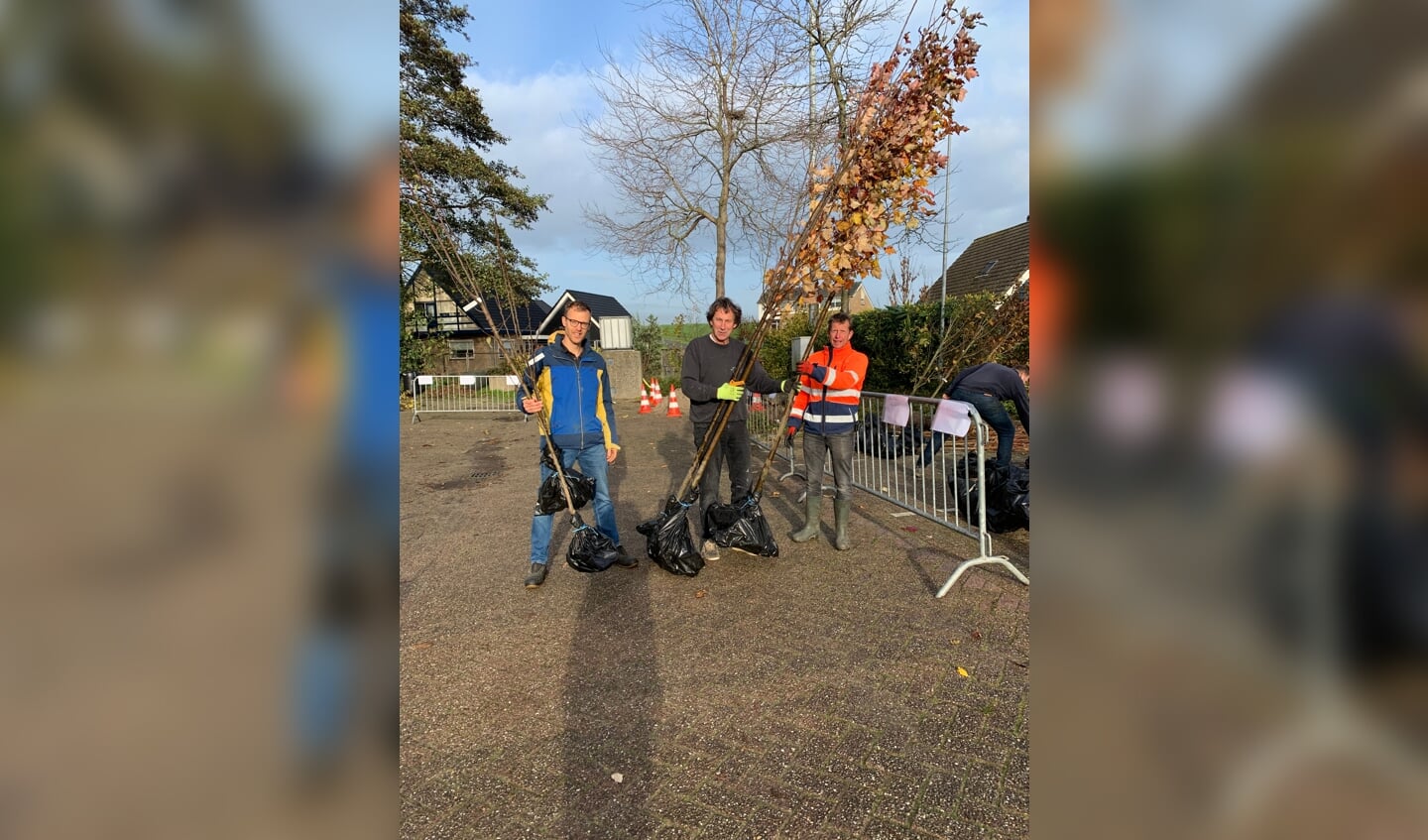 • Het ophalen van bomen in Nieuw-Lekkerland.