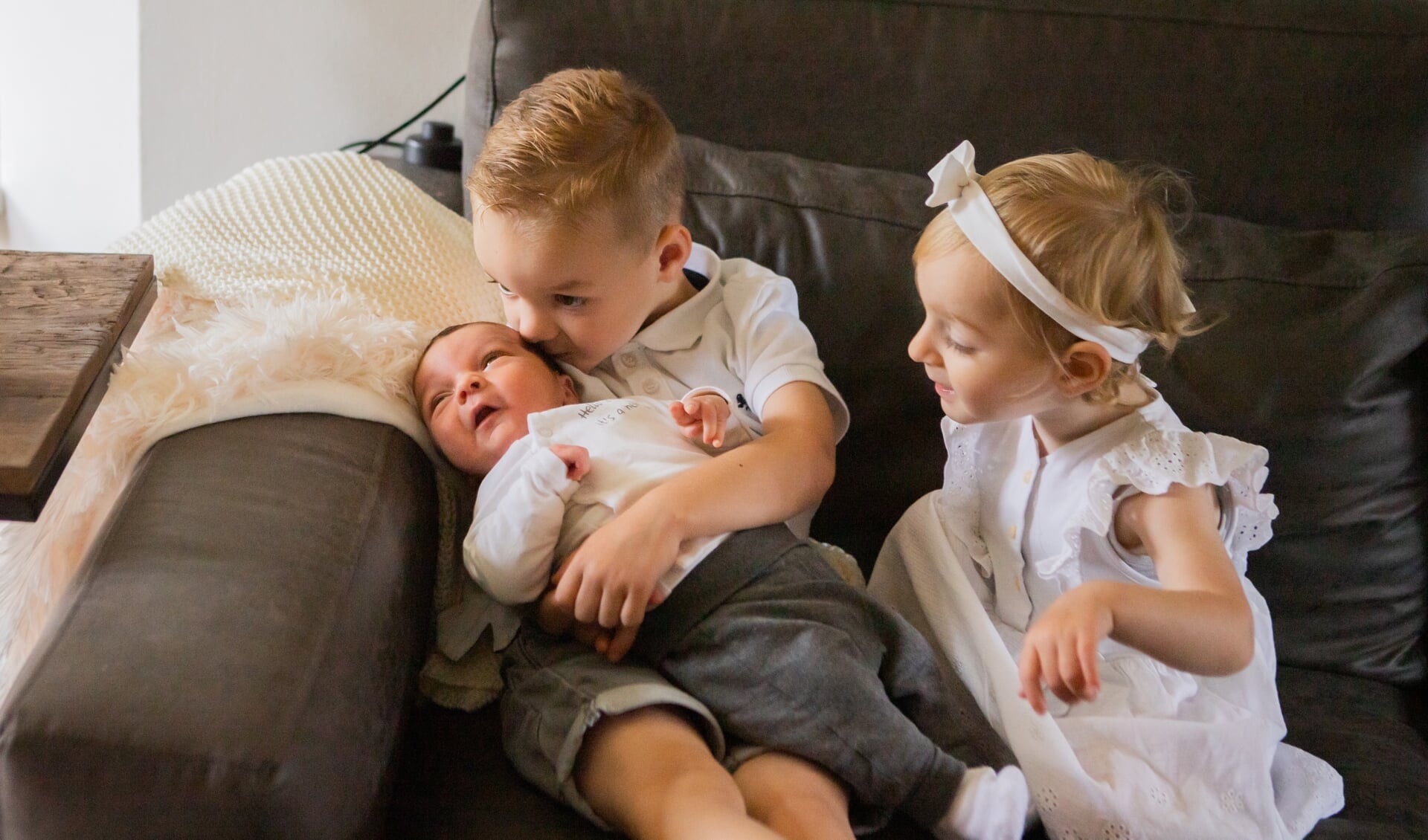 • De drie kinderen David, Joas en Anna-Grace Meijer.