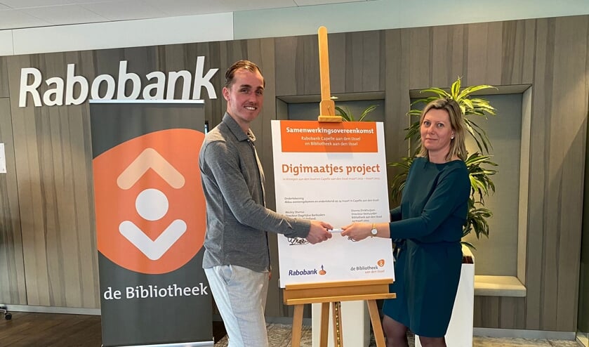 • Wesley Sturrus (Rabobank) en Dionne Dinkhuijsen (Bibliotheek aan den IJssel).  