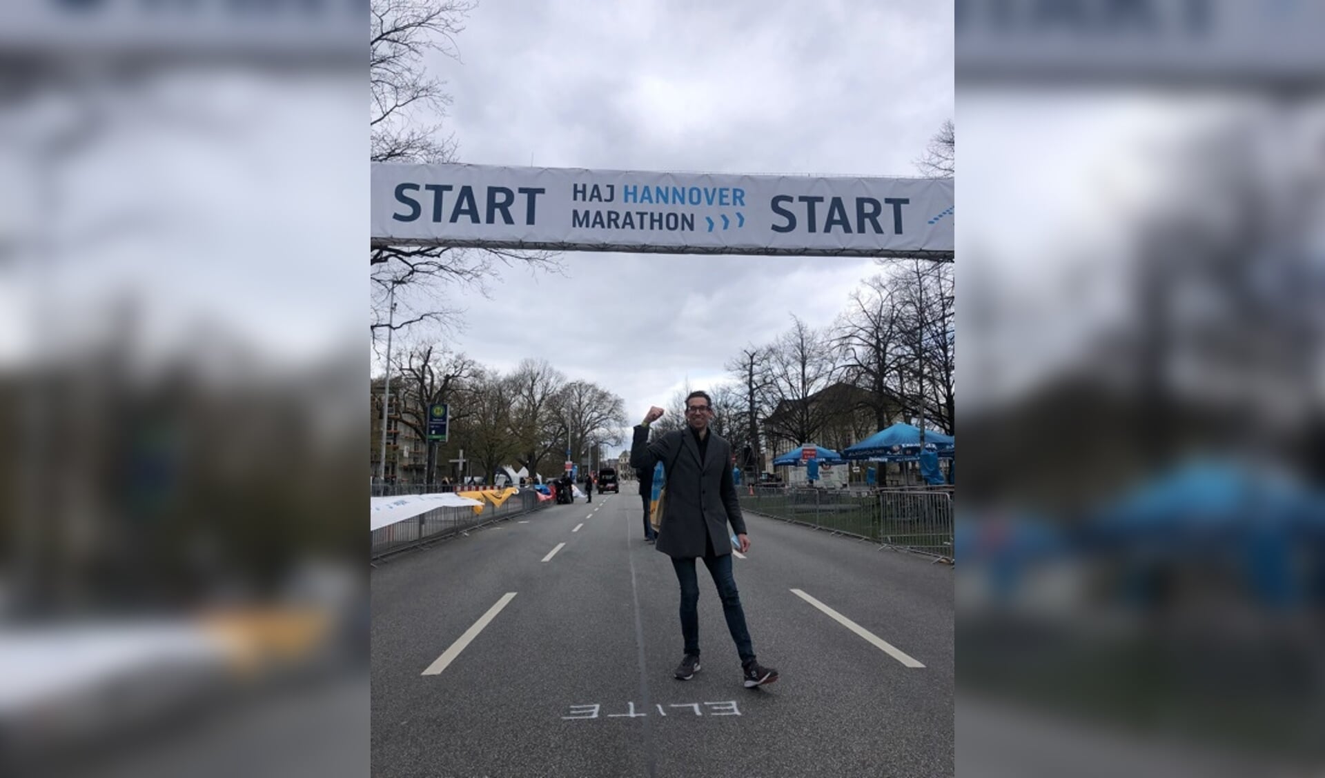 Jeroen van Haaren bij de Marathon van Hannover.