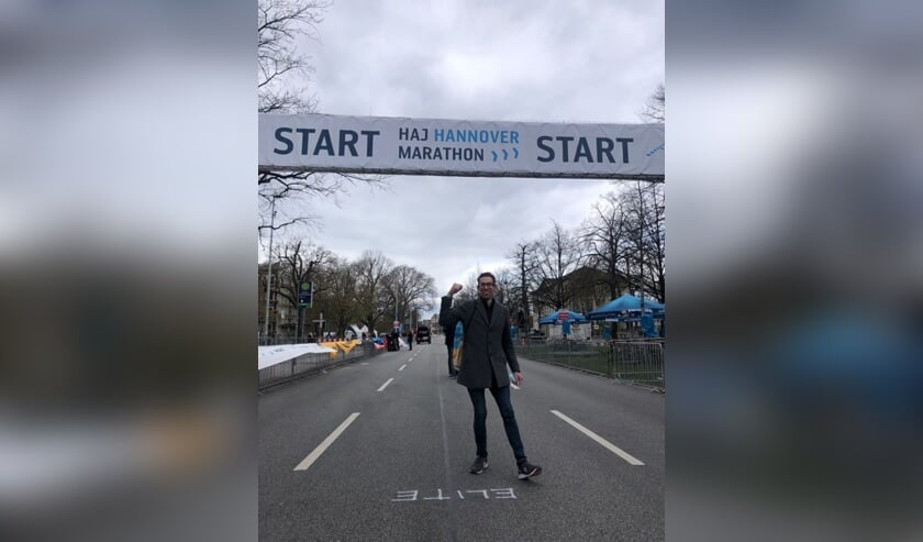 <p>Jeroen van Haaren bij de Marathon van Hannover.</p>