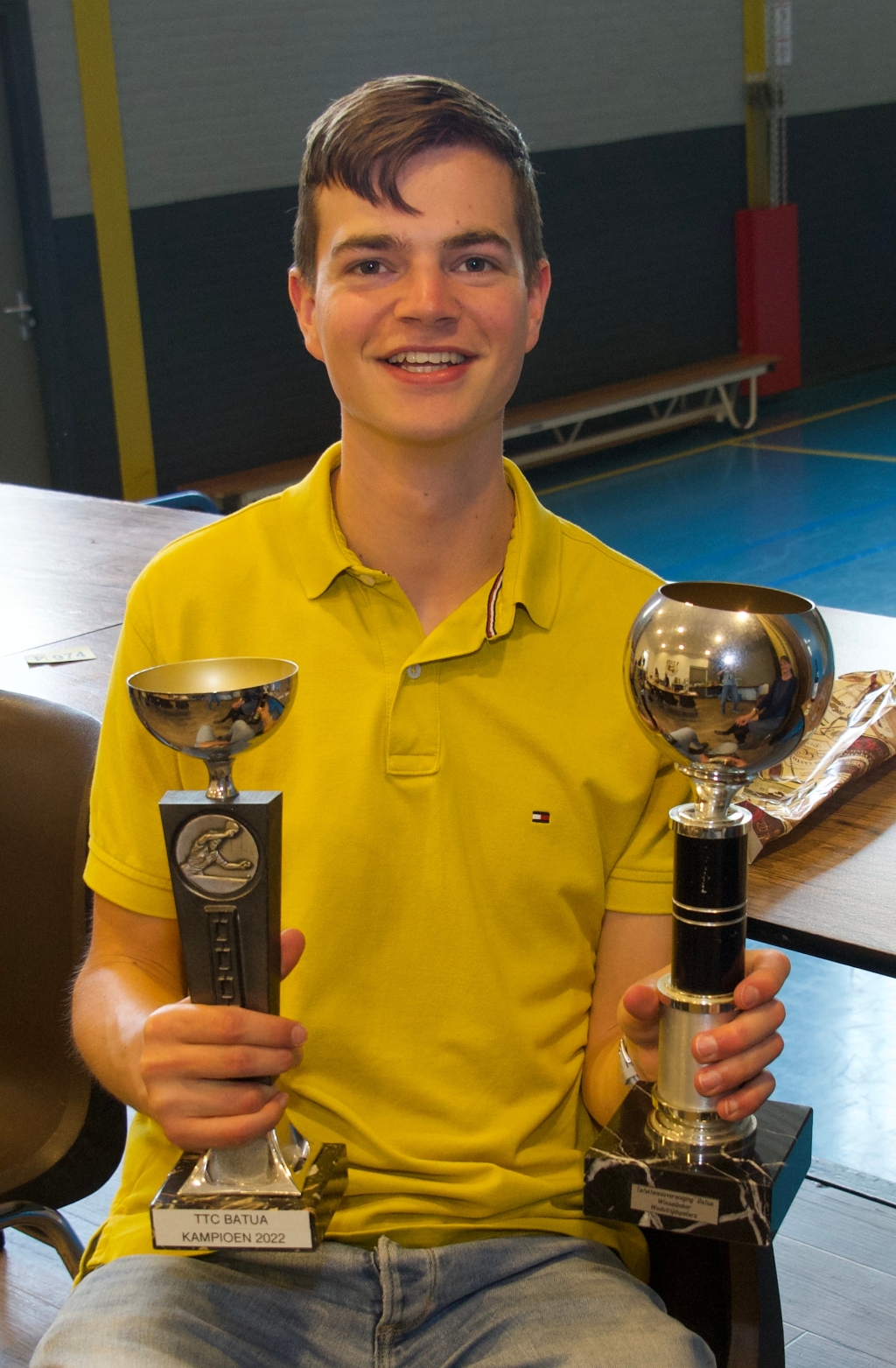 Tafeltenniskampioen Henk Weijgertze bij TTC Batua