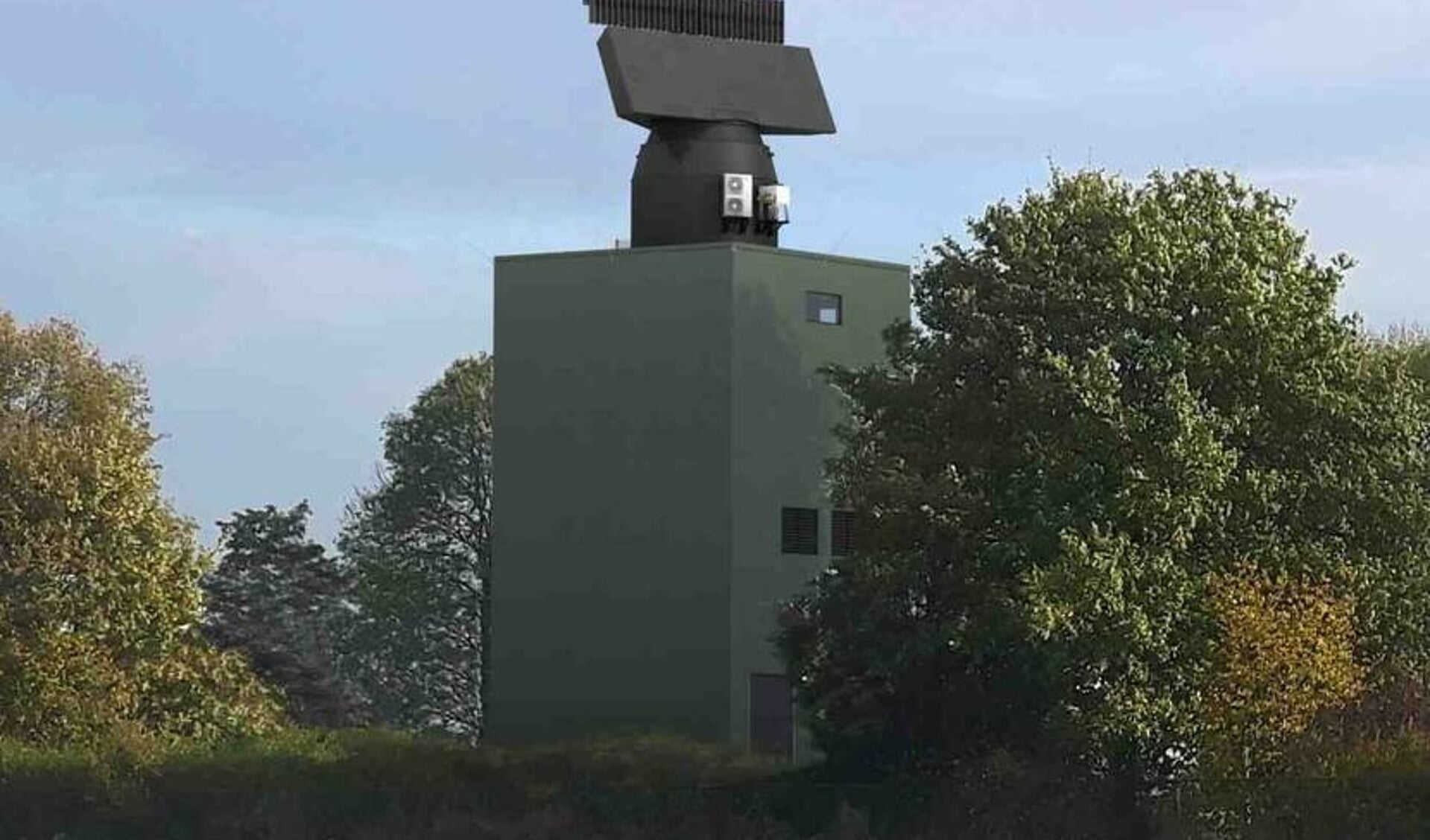 • Een impressie van de radar zoals volgens Defensie in Herwijnen moet komen. 