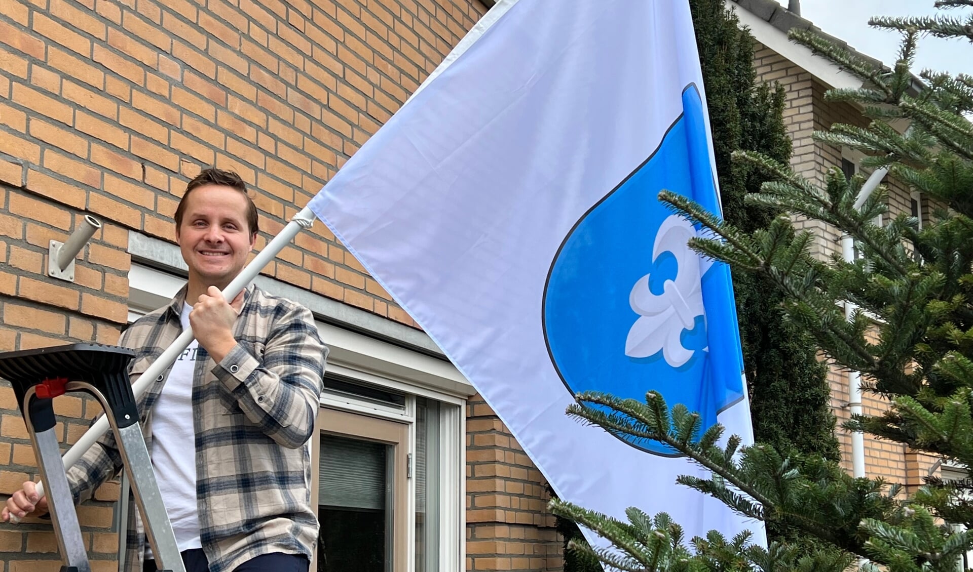• Nils Verheul hoopt dat deze vlag in Meteren massaal te zien zal zijn.