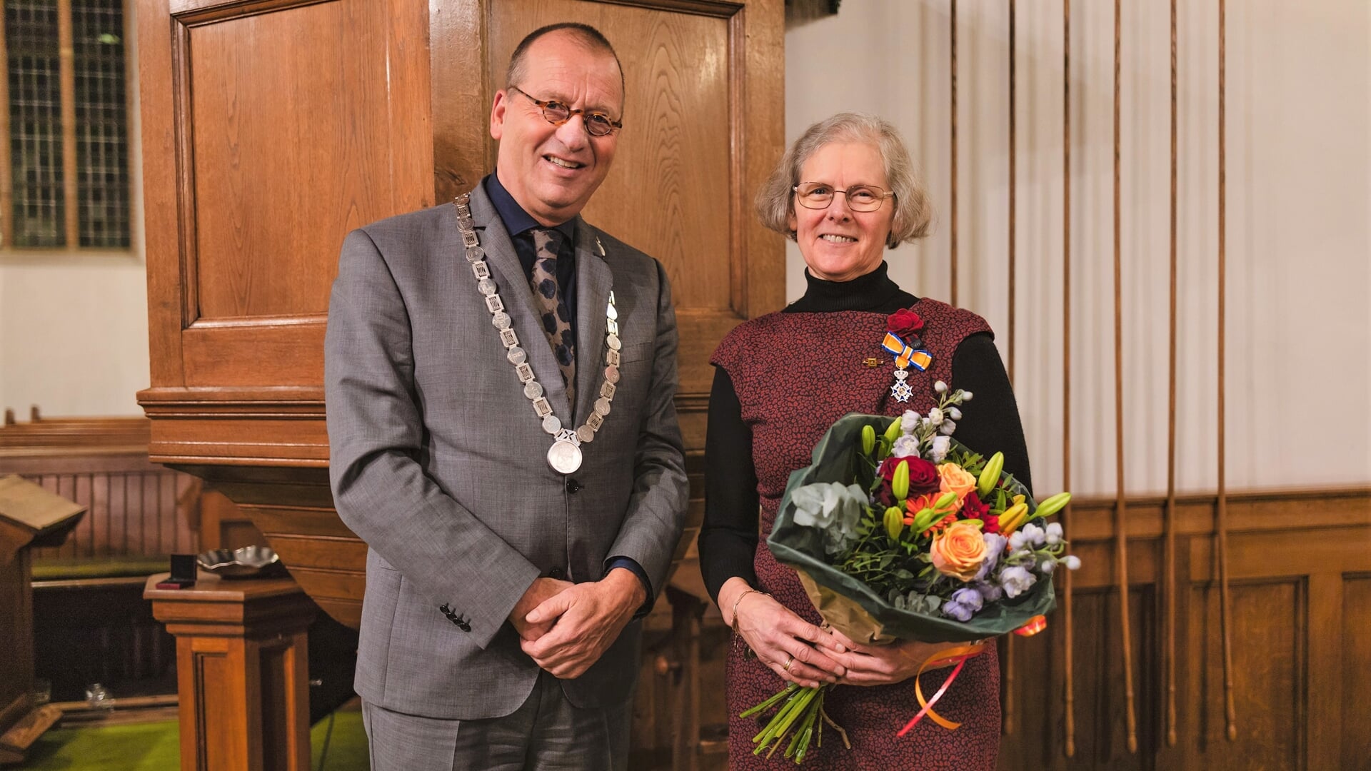 • Arina van Werkhoven met de burgemeester.