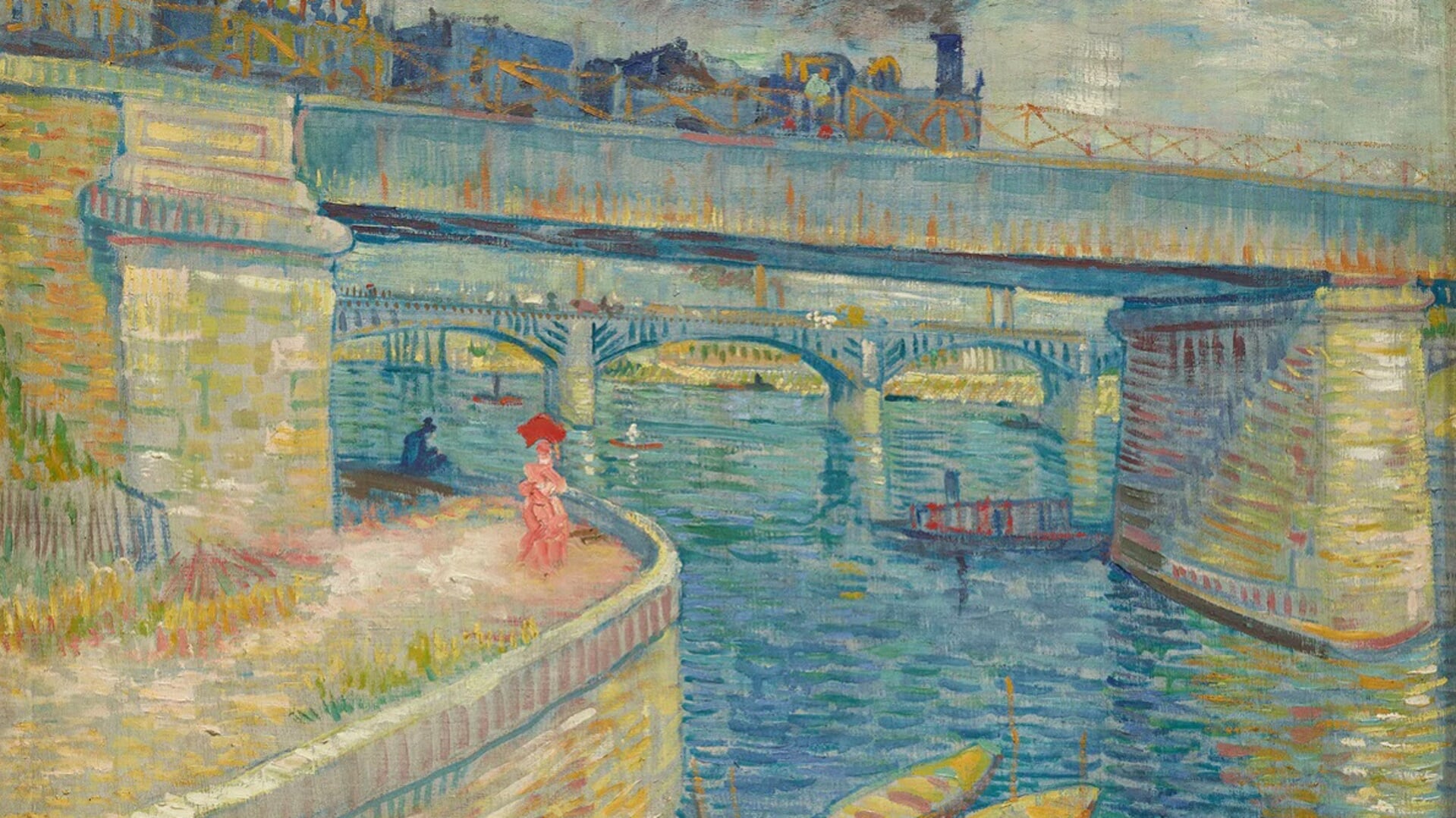 • Een schilderij dat Van Gogh maakte langs de Seine.