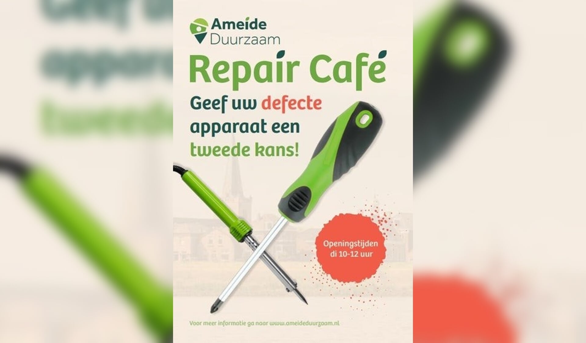 • Het Repair Café is een van de activiteiten van Ameide Duurzaam.