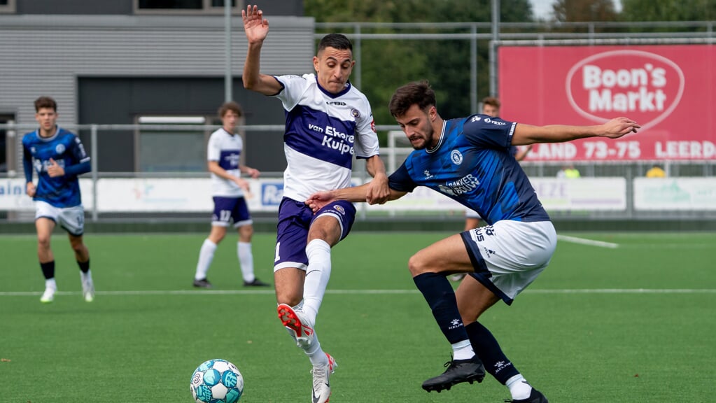 • Jamal Ouassif tijdens de wedstrijd tegen Nieuwenhoorn van afgelopen zaterdag (1-0 winst).