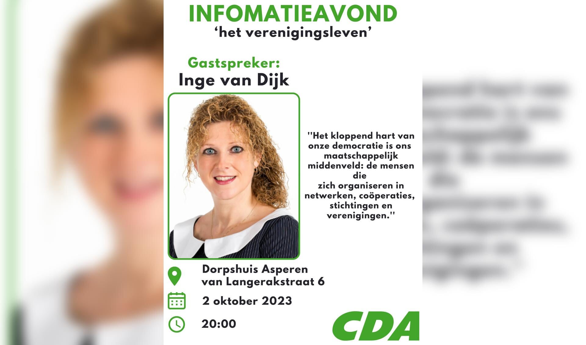 Bijeenkomst Van Cda Over Verenigingen En Vrijwilligers In Asperen Op 2