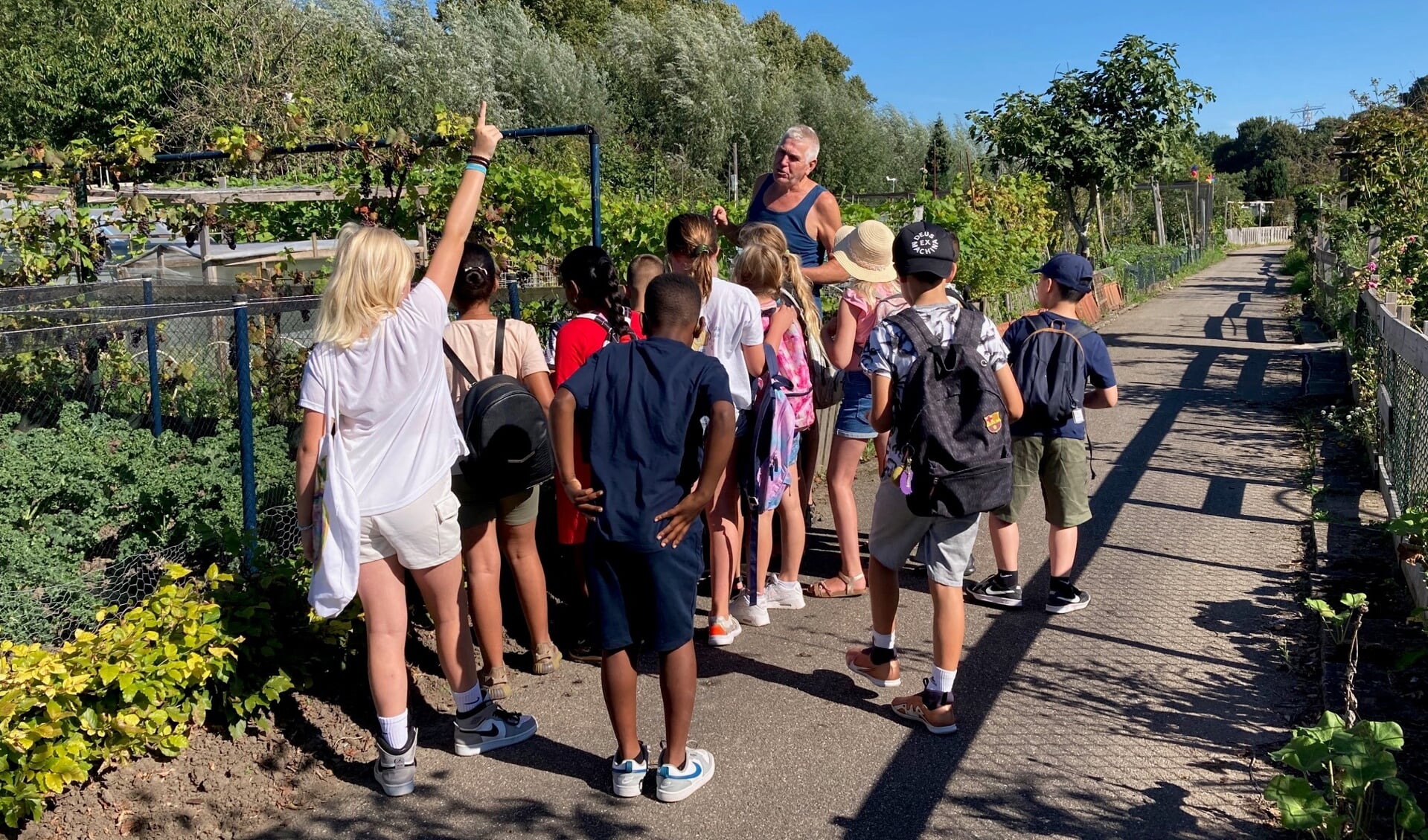 Leerlingen van basisschool de Toonladder op bezoek bij moestuinvereniging ATV