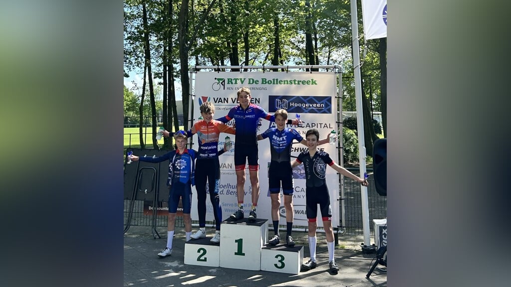 Floris Otto op de hoogste trede in Lisse.