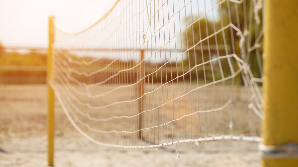 Tennis or volleyball net on a beach