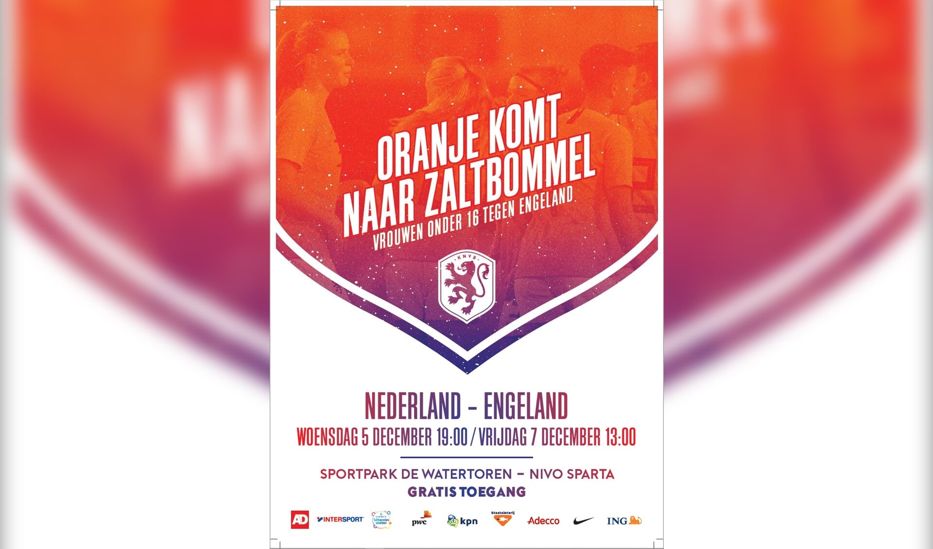 Oranje MO16 in Zaltbommel tegen Engeland