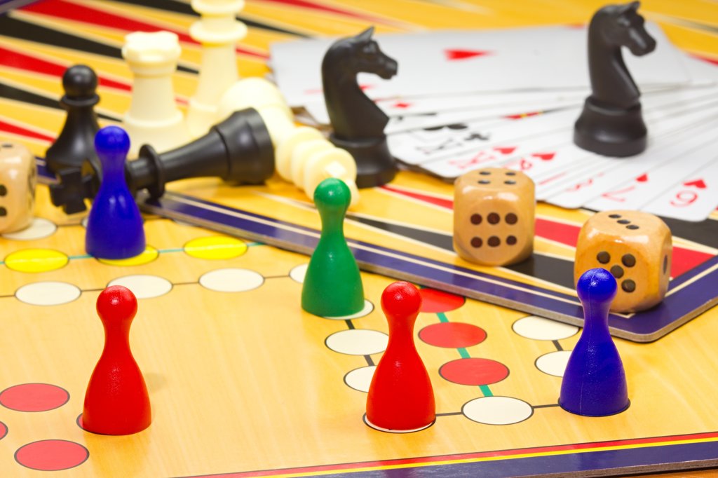 Closeup of board games