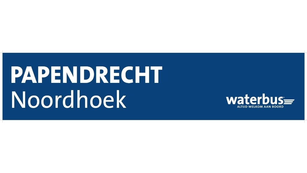 De nieuwe sticker bij waterbushalte Noordhoek in Papendrecht