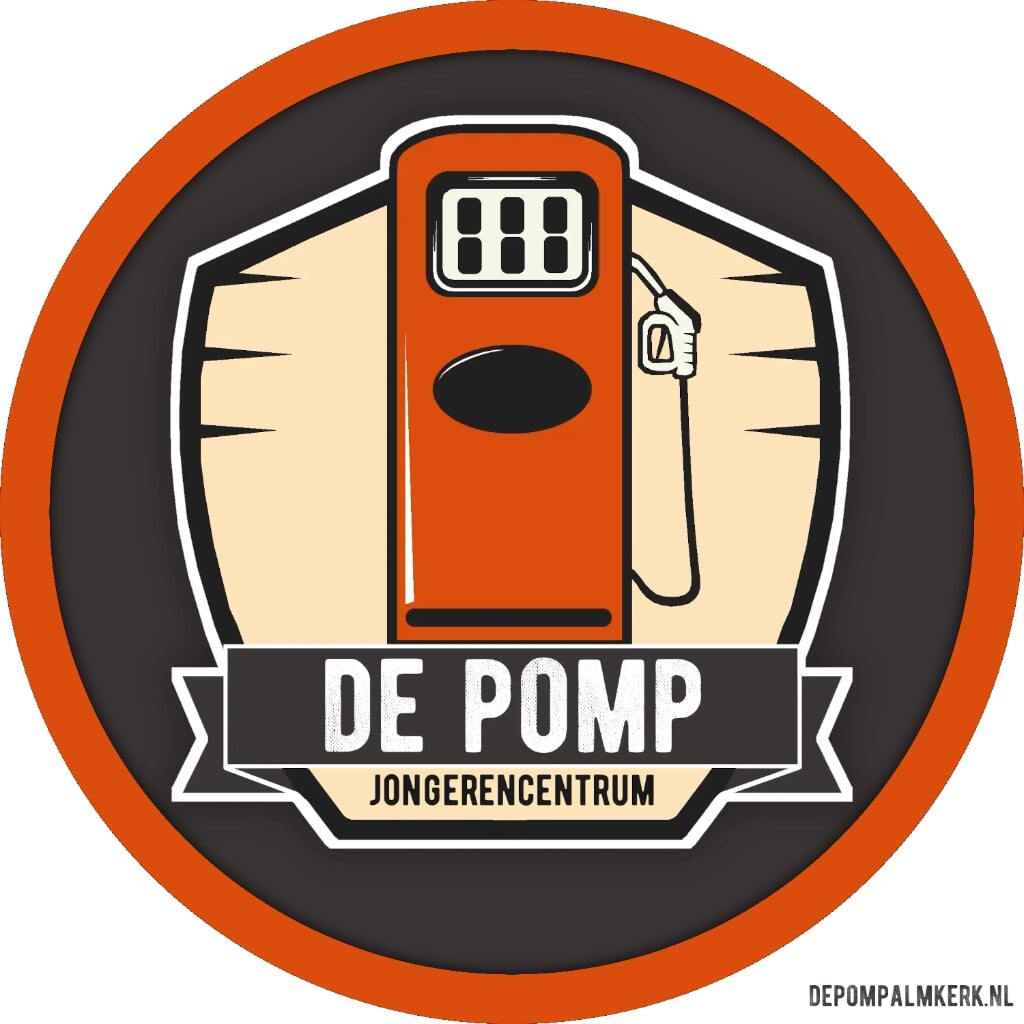 • Het logo van jongerencentrum De Pomp.